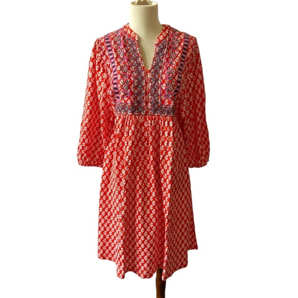 BODEN DRESS MODAL BLD EMBROIDERY PULL ON FLORAL BOHO ARTSY COTTAGECORE WHIMSY 8R - Picture 2 of 12